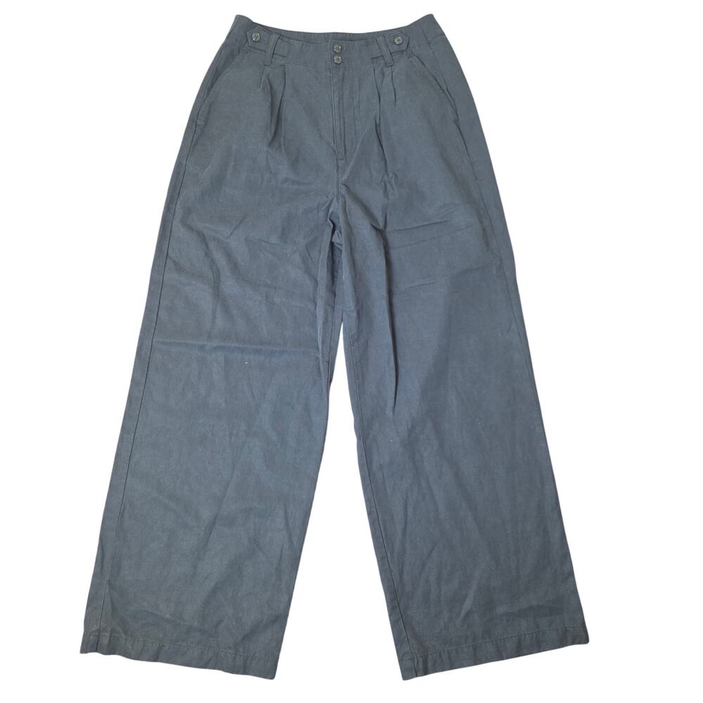 Madewell The Harlow Wide Leg Pant in Drapey Twill - Black - Size 6